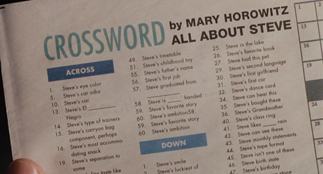 Das Kreuzworträtsel über Marys Schwarm Steve.